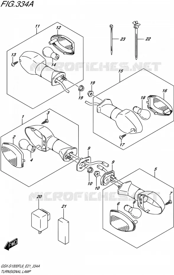 CLIGNOTANTS Suzuki MOTO 1000 GSX-S 2016  GSX-S1000FAUF L6 (E21)