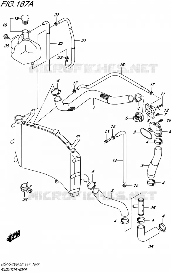 DURITE DE RADIATEUR Suzuki MOTO 1000 GSX-S 2016  GSX-S1000FAUF L6 (E21)