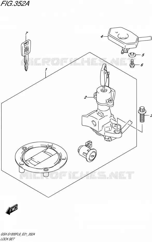KIT SERRURE Suzuki MOTO 1000 GSX-S 2015  GSX-S1000FAUF L6 (E21)