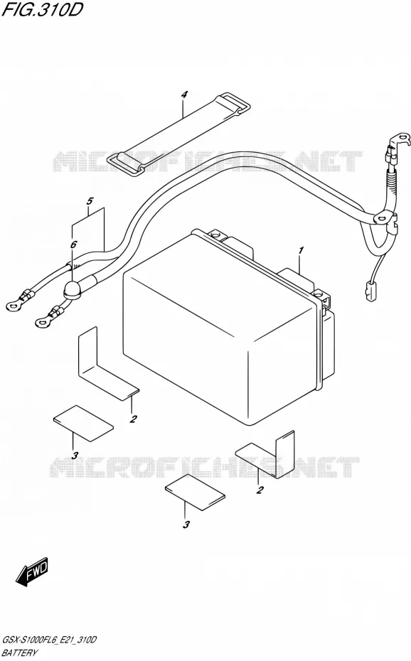 BATTERIE (GSX-S1000FAUFL6 E21) Suzuki MOTO 1000 GSX-S 2016  GSX-S1000F L6 (E21)