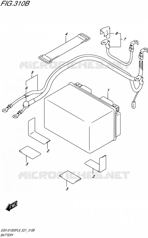 BATTERIE (GSX-S1000FUFL6 E21) Suzuki MOTO 1000 GSX-S 2016  GSX-S1000F L6 (E21)