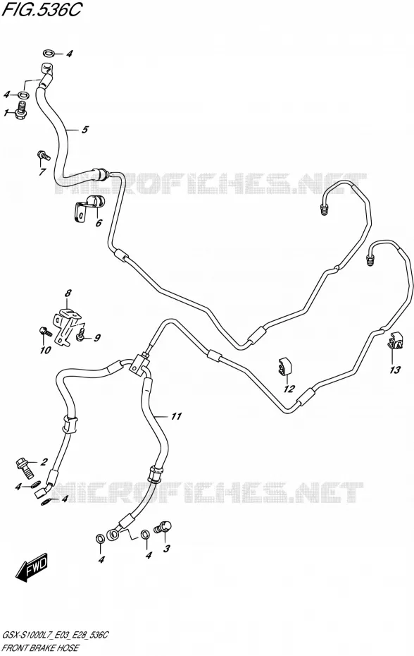 DURITE DE FREIN AVANT (GSX-S1000AL7 E28) Suzuki MOTO 1000 GSX-S 2017  GSX-S1000 L7 (E33)