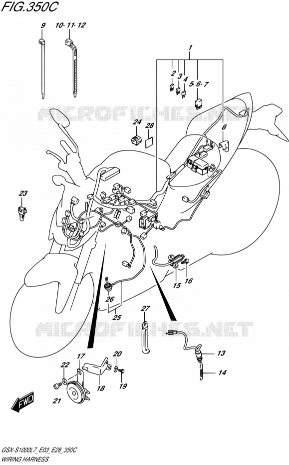FAISCEAU ELECTRIQUE (GSX-S1000AL7 E28) Suzuki MOTO 1000 GSX-S 2017  GSX-S1000 L7 (E33)