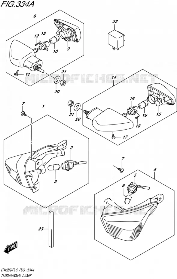 CLIGNOTANTS Suzuki MOTO 250 INAZUMA 1992  GW250F L5 (P03,P28,P33)