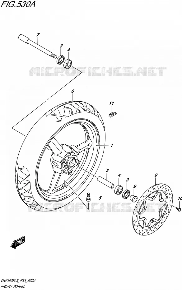 ROUE AVANT Suzuki MOTO 250 INAZUMA 1992  GW250F L5 (P03,P28,P33)
