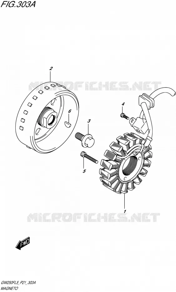ALLUMAGE ROTOR - STATOR Suzuki MOTO 250 INAZUMA 2015  GW250F L5 (P21)