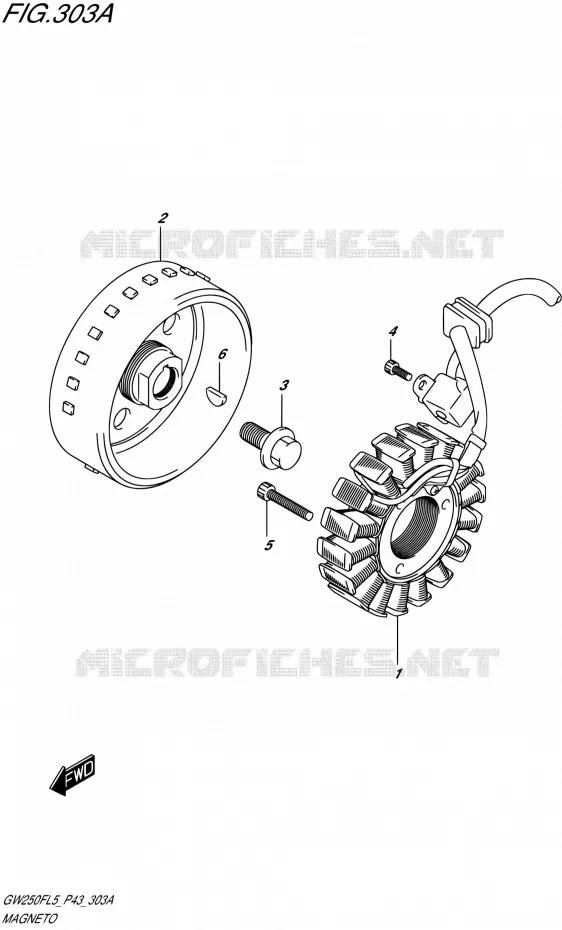 ALLUMAGE ROTOR - STATOR Suzuki MOTO 250 INAZUMA 2015  GW250F L5 (P43)