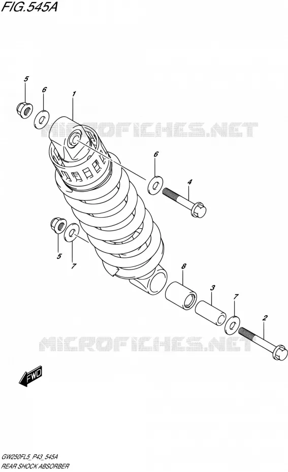 AMORTISSEUR ARRIERE Suzuki MOTO 250 INAZUMA 2015  GW250F L5 (P43)