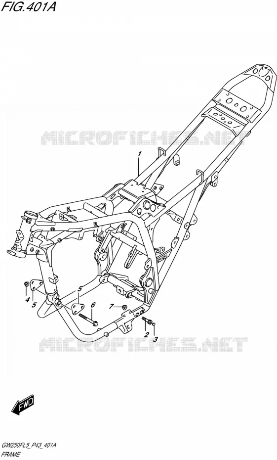 CADRE Suzuki MOTO 250 INAZUMA 2015  GW250F L5 (P43)