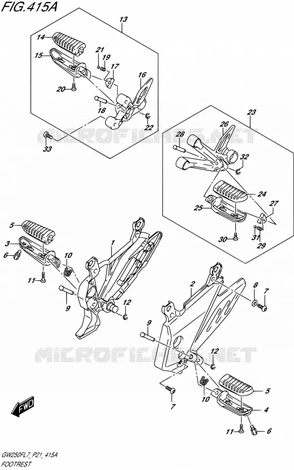 REPOSE PIED Suzuki MOTO 250 INAZUMA 2017  GW250F L7 (P21)