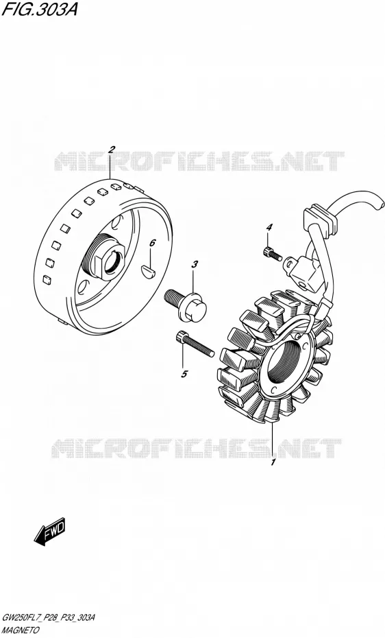 ALLUMAGE ROTOR - STATOR Suzuki MOTO 250 INAZUMA 2017  GW250F L7 (P28,P33)