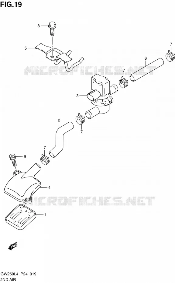 SYSTEME RECYCLAGE GAZ ECHAPPEMENT Suzuki MOTO 250 INAZUMA 2014  GW250 L4/GW250Z L4 (P24)