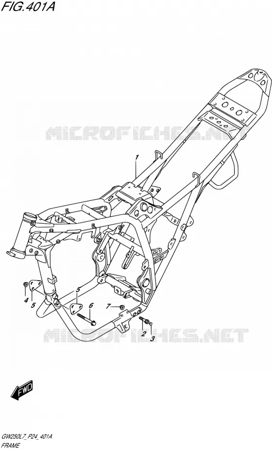 CADRE Suzuki MOTO 250 INAZUMA 2017  GW250 L7 (P24)