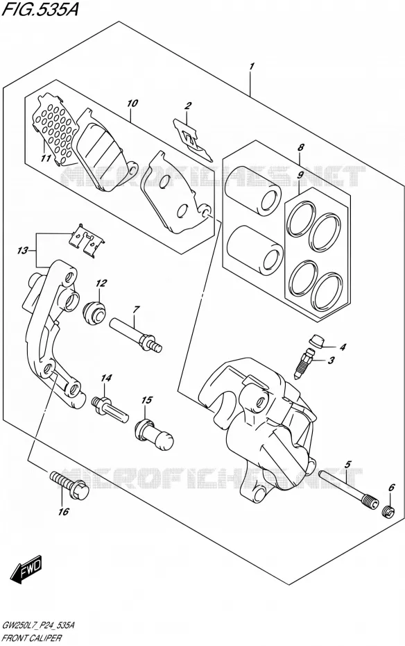 ETRIER DE FREIN AVANT Suzuki MOTO 250 INAZUMA 2017  GW250 L7 (P24)