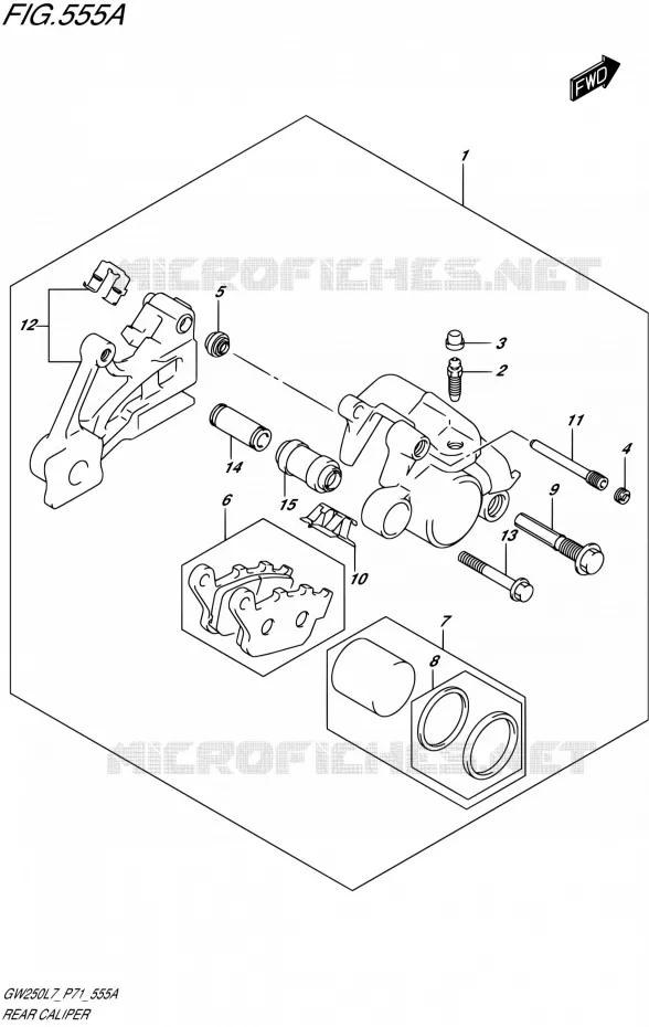ETRIER DE FREIN ARRIERE Suzuki MOTO 250 INAZUMA 2017  GW250 L7 (P71)