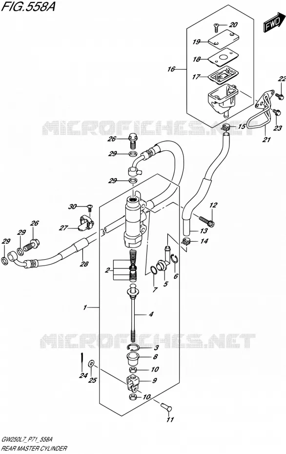 MAITRE CYLINDRE ARRIERE Suzuki MOTO 250 INAZUMA 2017  GW250 L7 (P71)