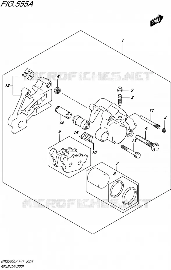 ETRIER DE FREIN ARRIERE Suzuki MOTO 250 INAZUMA 2017  GW250S L7 (P71)