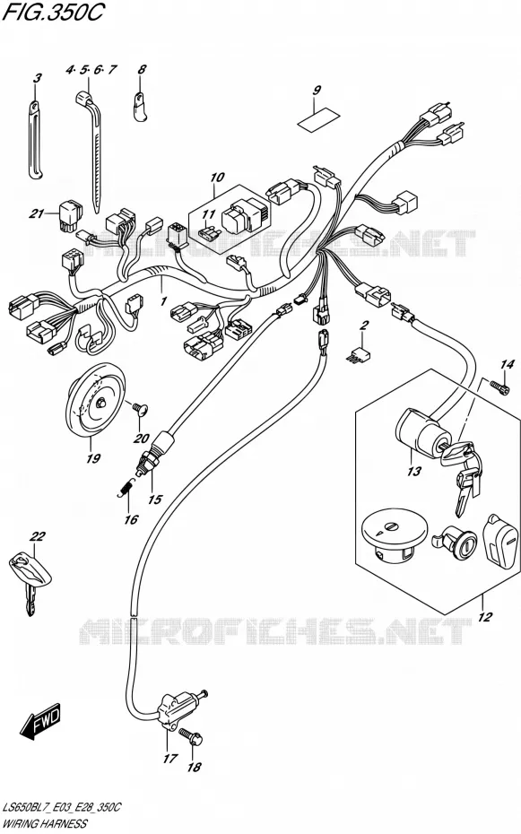 FAISCEAU ELECTRIQUE (LS650BL7 E33) Suzuki MOTO 650 BOULEVARD 2017  LS650B L7 (E03,E28,E33)