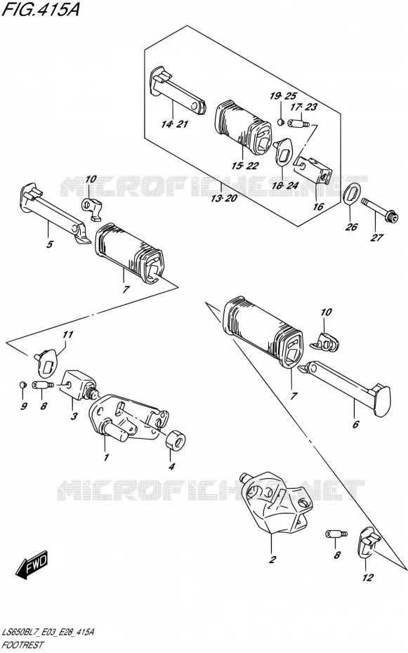 REPOSE PIED Suzuki MOTO 650 BOULEVARD 2017  LS650B L7 (E03,E28,E33)