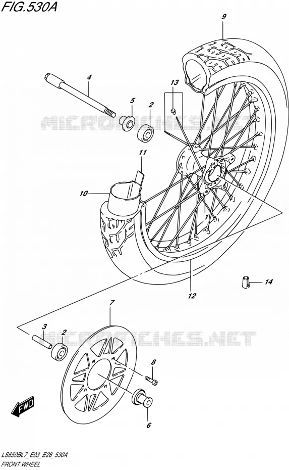 ROUE AVANT Suzuki MOTO 650 BOULEVARD 2017  LS650B L7 (E03,E28,E33)