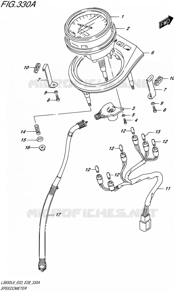COMPTEUR (LS650L6 E03) Suzuki MOTO 650 BOULEVARD 2016  LS650 L6 (E03,E28,E33)