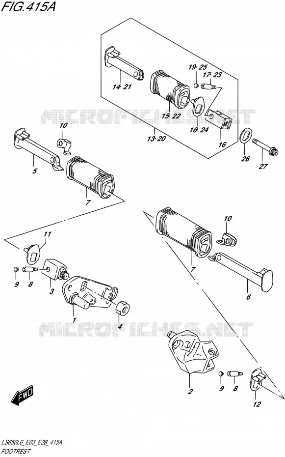 REPOSE PIED Suzuki MOTO 650 BOULEVARD 2016  LS650 L6 (E03,E28,E33)