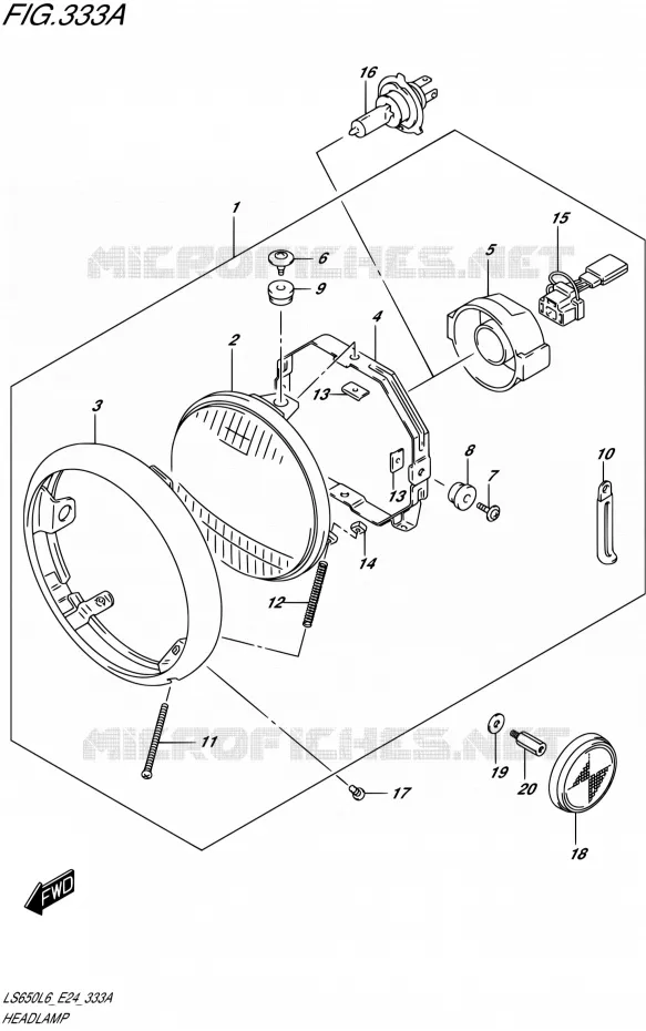 PHARE Suzuki MOTO 650 SAVAGE 2016  LS650 L6 (E24)