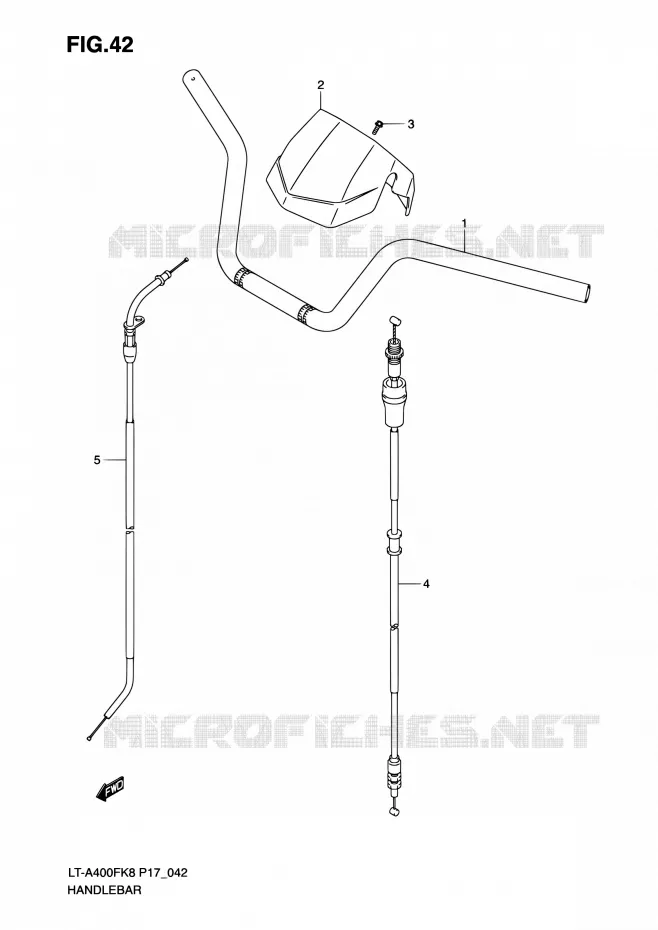 GUIDON (P17) Suzuki QUAD 400 KINGQUAD 2010  LT-A400F L0 (P17,P24)