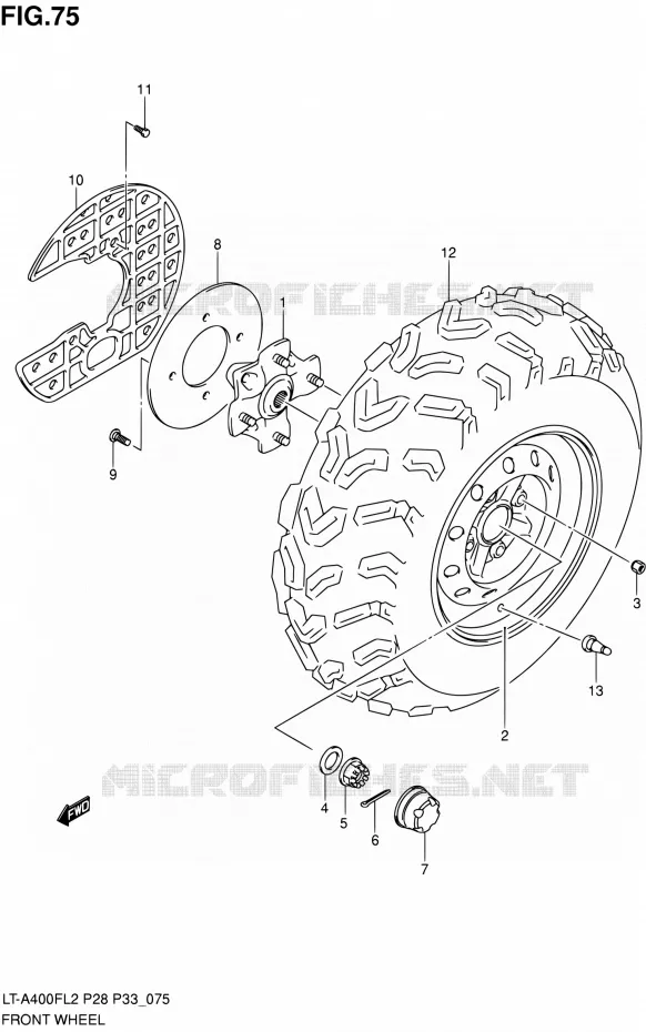 ROUE AVANT Suzuki QUAD 400 KINGQUAD 2012  LT-A400F L2/LT-A400FZ L2 (P03,P28,P33)