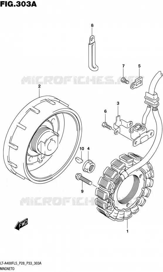 ALLUMAGE ROTOR - STATOR Suzuki QUAD 400 KINGQUAD 2015  LT-A400F L5/LT-A400FZ L5 (P03,P28,P33)
