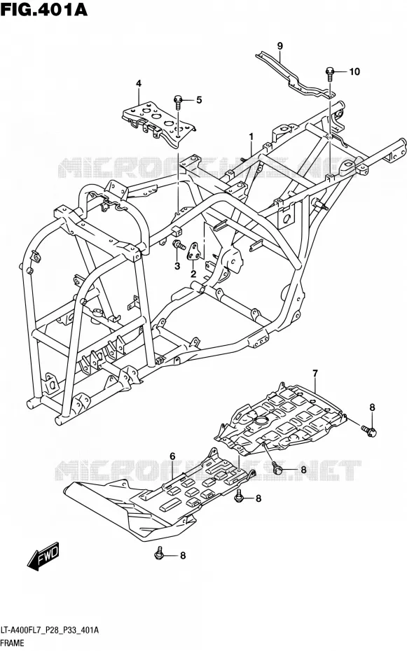 CADRE Suzuki QUAD 400 KINGQUAD 2017  LT-A400F L7 (P03,P28,P33)