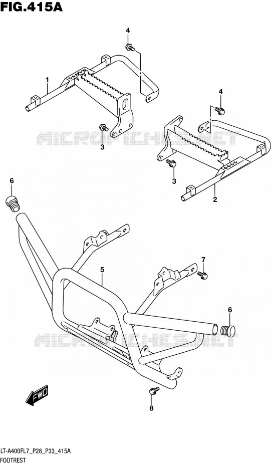REPOSE PIED Suzuki QUAD 400 KINGQUAD 2017  LT-A400F L7 (P03,P28,P33)