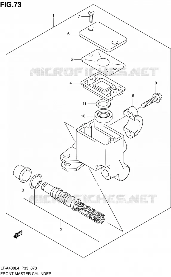 MAITRE CYLINDRE AVANT Suzuki QUAD 400 KINGQUAD 2014  LT-A400 L4 (P03,P28,P33)