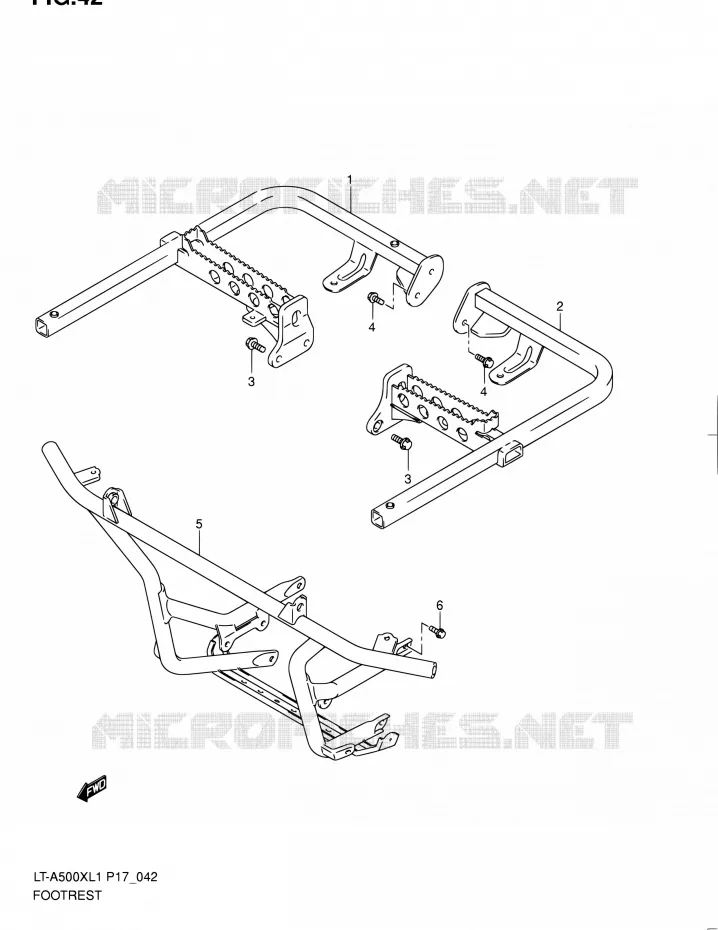 REPOSE PIED Suzuki QUAD 500 KINGQUAD 2011  LT-A500X L1 (P17,P24)