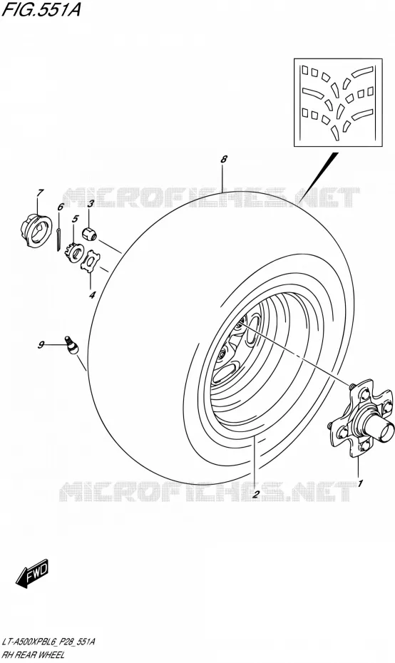 ROUE ARRIERE DROITE Suzuki QUAD 500 KINGQUAD 2016  LT-A500XPB L6 (P28,P33)