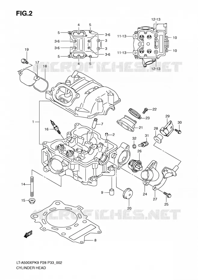 CULASSE Suzuki QUAD 500 KINGQUAD 2010  LT-A500XP L0/LT-A500XPZ L0 (P28,P33)