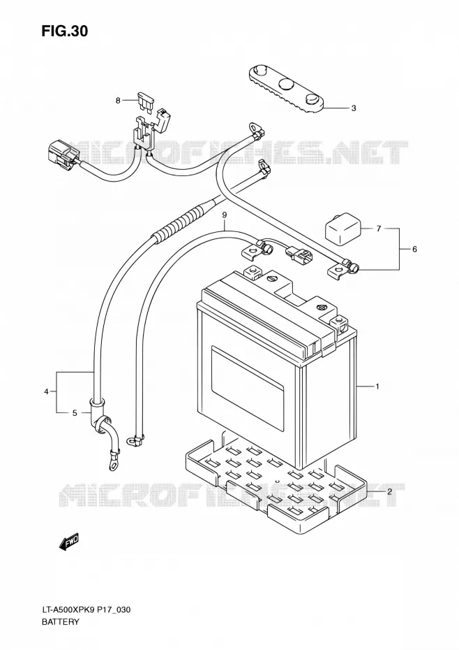BATTERIE Suzuki QUAD 500 KINGQUAD 2010  LT-A500XP L0 (P17,P24)