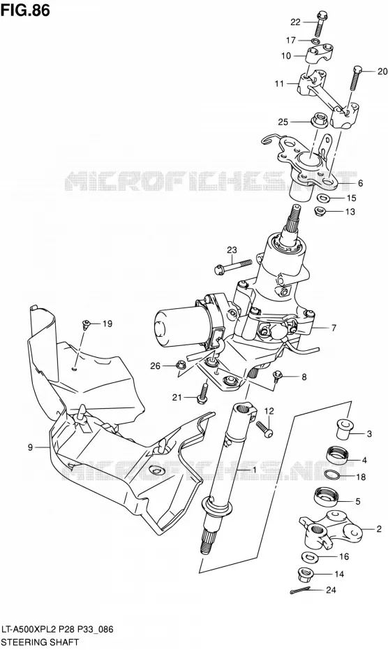COLONNE DE DIRECTION Suzuki QUAD 500 KINGQUAD 2012  LT-A500XP L2/LT-A500XPZ L2 (P03,P28,P33)