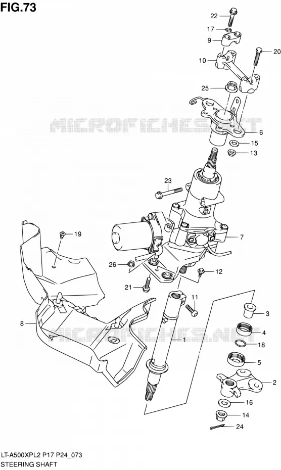 COLONNE DE DIRECTION Suzuki QUAD 500 KINGQUAD 2012  LT-A500XP L2/LT-A500XPZ L2 (P17,P24)