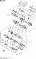 ARBRE DE ROUE ARRIERE pour Suzuki KINGQUAD 500 1992