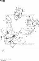 PARE CHOC AVANT   ENTOURAGE DE PHARE (LT A500XPL4 P33) pour Suzuki KINGQUAD 500 1992