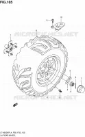 ROUE ARRIERE GAUCHE (LT A500XPZL4 P33) pour Suzuki KINGQUAD 500 1992