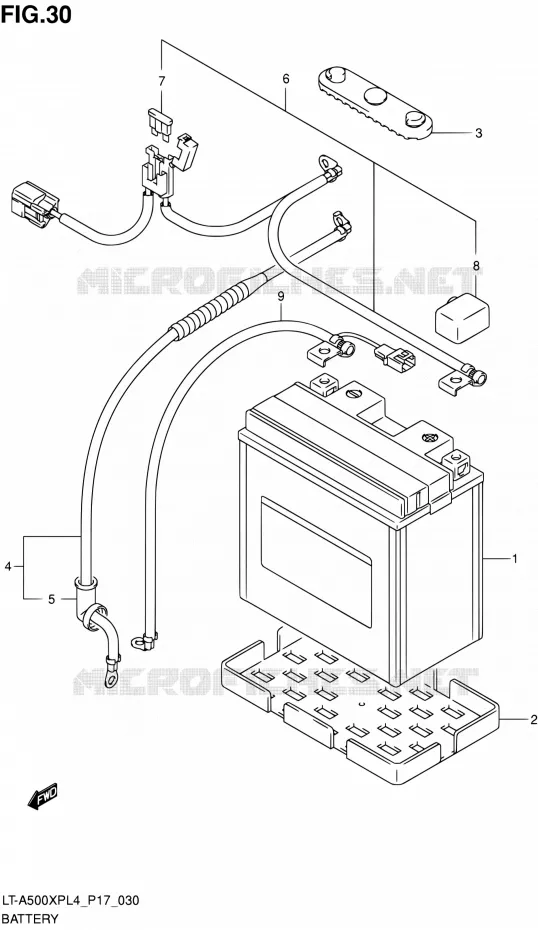 BATTERIE Suzuki QUAD 500 KINGQUAD 2014  LT-A500XP L4/LT-A500XPZ L4 (P17)