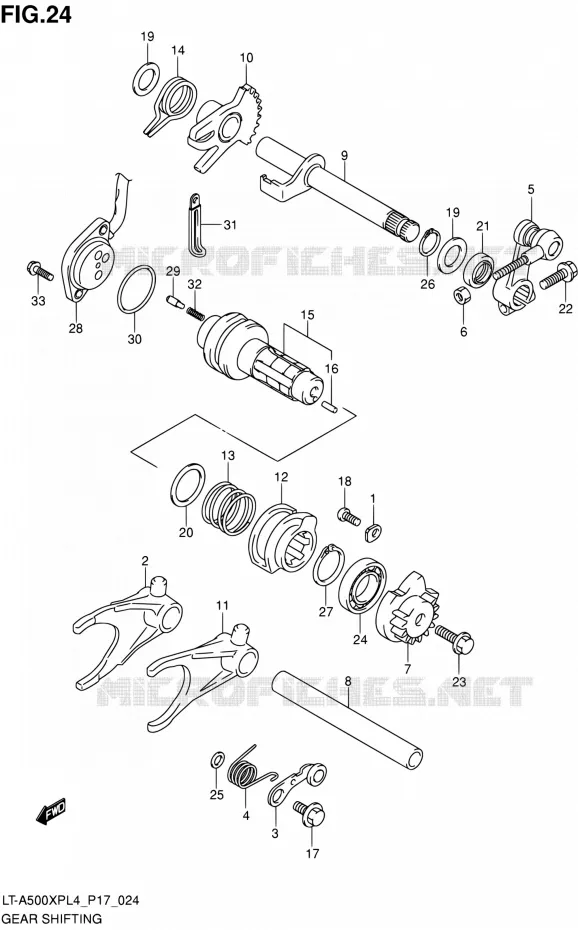 ENSEMBLE SELECTEUR DE VITESSES Suzuki QUAD 500 KINGQUAD 2014  LT-A500XP L4/LT-A500XPZ L4 (P17)