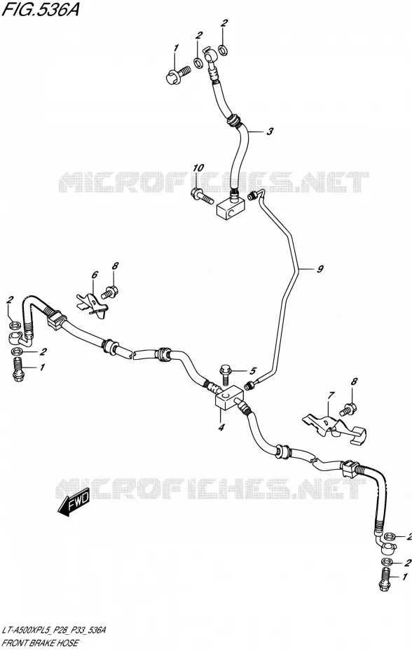 DURITE DE FREIN AVANT Suzuki QUAD 500 KINGQUAD 1992  LT-A500XP L5/LT-A500XPZ L5 (P03,P28,P33)
