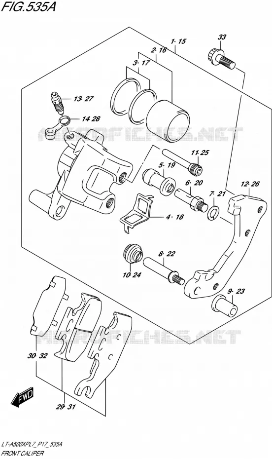 ETRIER DE FREIN AVANT Suzuki QUAD 500 KINGQUAD 2017  LT-A500XP L7 (P17)
