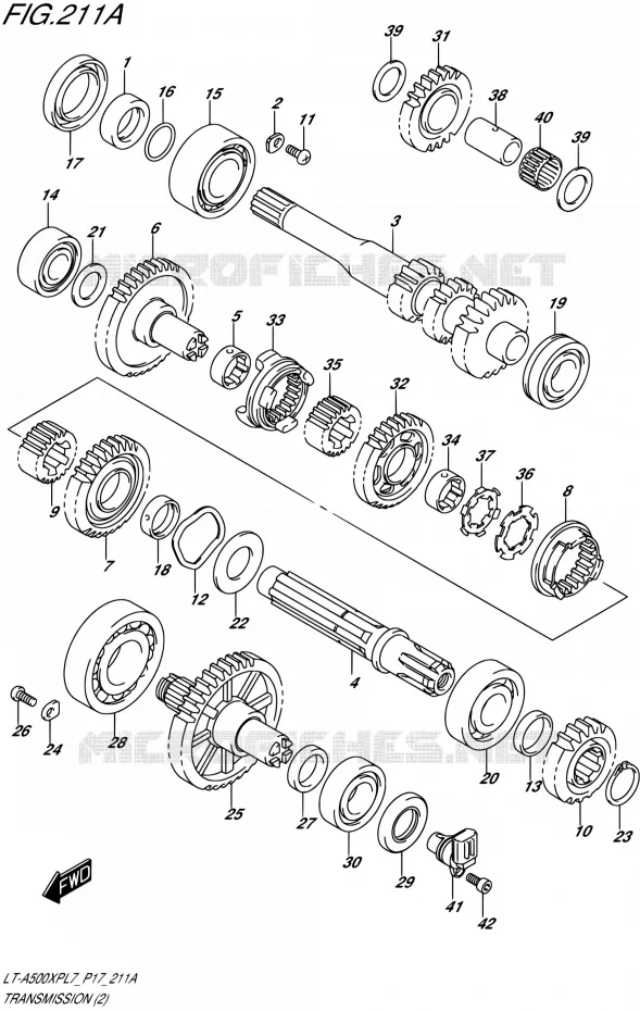 TRANSMISSION (2) Suzuki QUAD 500 KINGQUAD 2017  LT-A500XP L7 (P17)