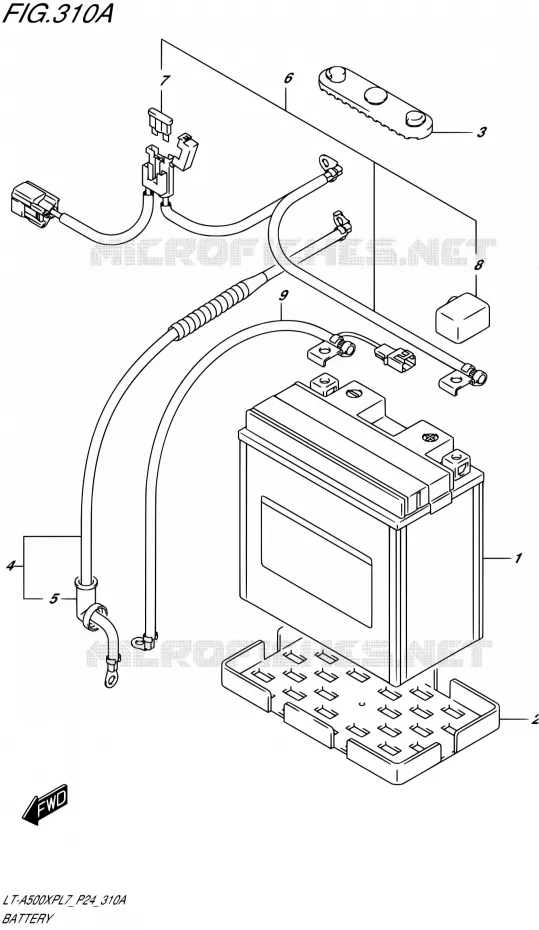 BATTERIE Suzuki QUAD 500 KINGQUAD 2017  LT-A500XP L7 (P24)