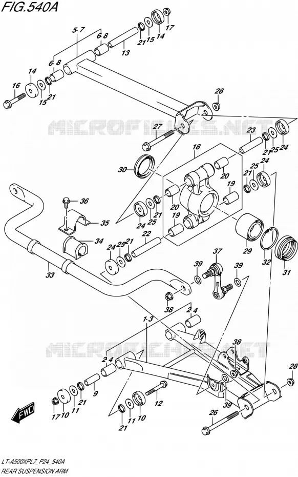 BRAS SUSPENSION ARRIERE Suzuki QUAD 500 KINGQUAD 2017  LT-A500XP L7 (P24)
