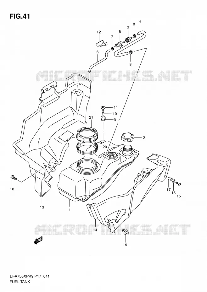 RESERVOIR D'ESSENCE Suzuki QUAD 750 KINGQUAD 2010  LT-A750XP L0 (P17,P24)